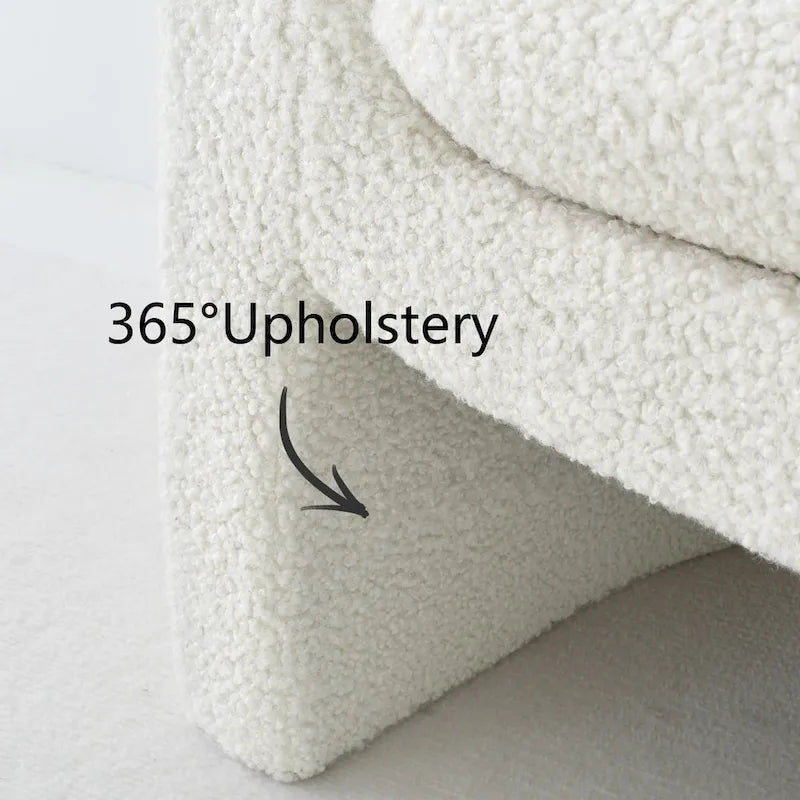 Fauteuil d'appoint rembourré en tissu bouclette style moderne