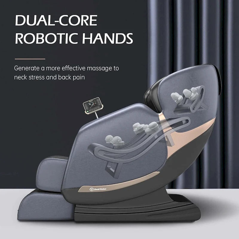 Fauteuil de massage corporel gravité zéro avec double rail en S