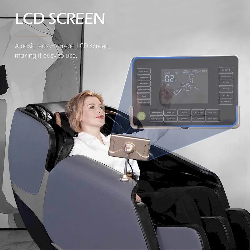 Fauteuil de massage corporel gravité zéro avec double rail en S