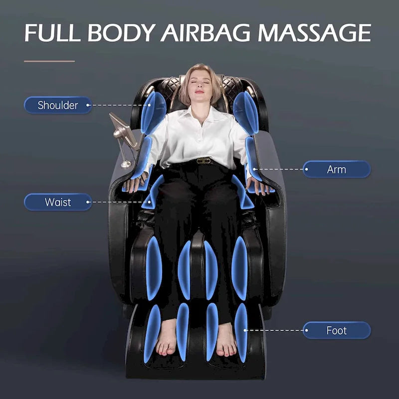Fauteuil de massage corporel gravité zéro avec double rail en S