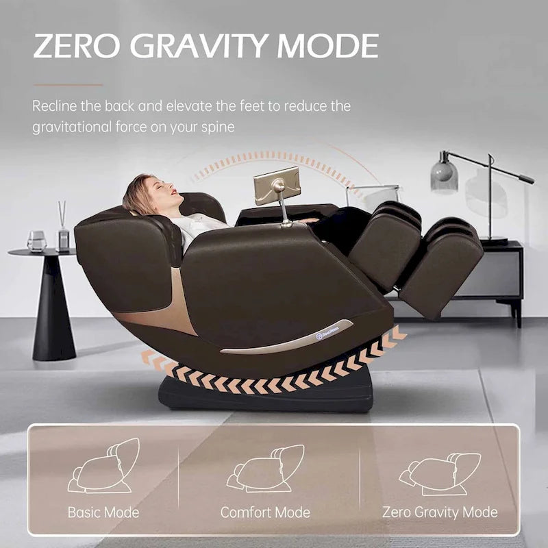 Fauteuil de massage corporel gravité zéro avec double rail en S