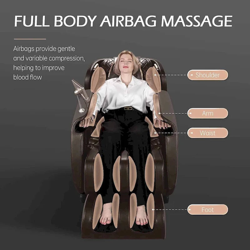 Fauteuil de massage corporel gravité zéro avec double rail en S