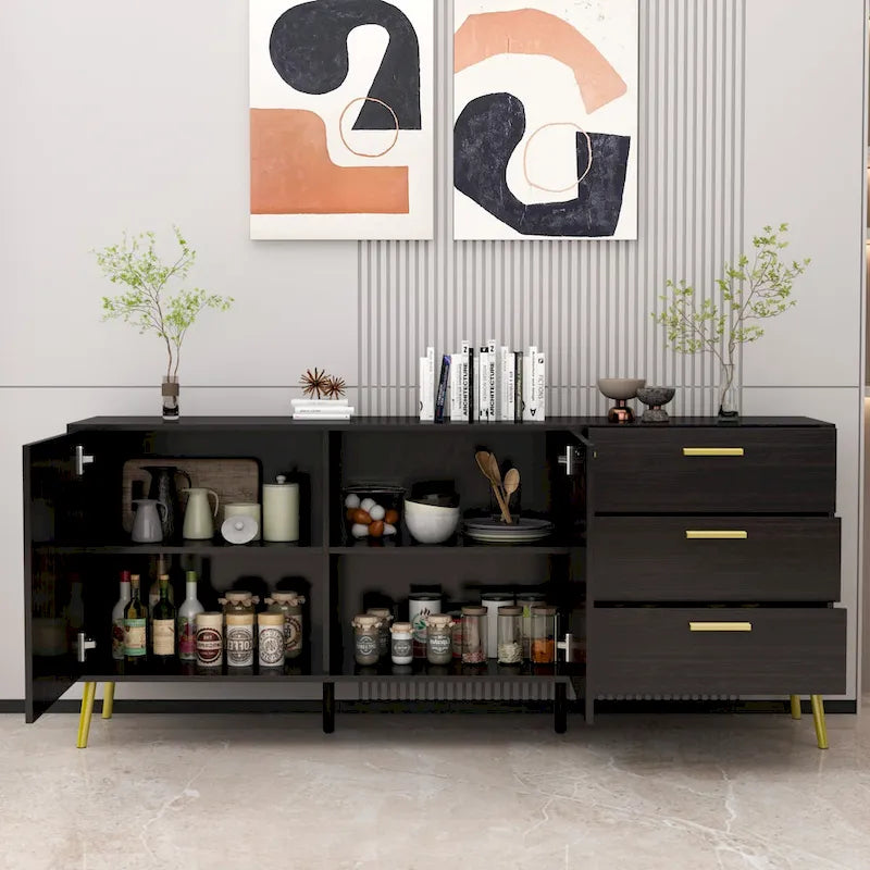 Buffet Bahut avec 3 Tiroirs et 2 Portes