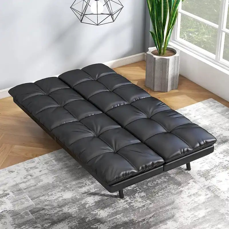 Canapé-lit futon avec accoudoirs réglables pour petits espaces
