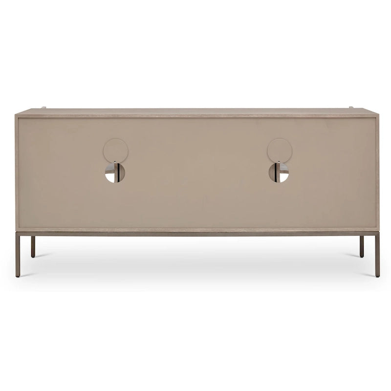 Buffet moderne en placage de chêne avec portes à fermeture amortie et tiroirs de rangement
