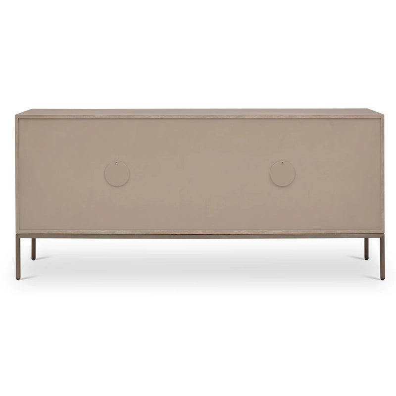 Buffet moderne en placage de chêne avec portes à fermeture amortie et tiroirs de rangement