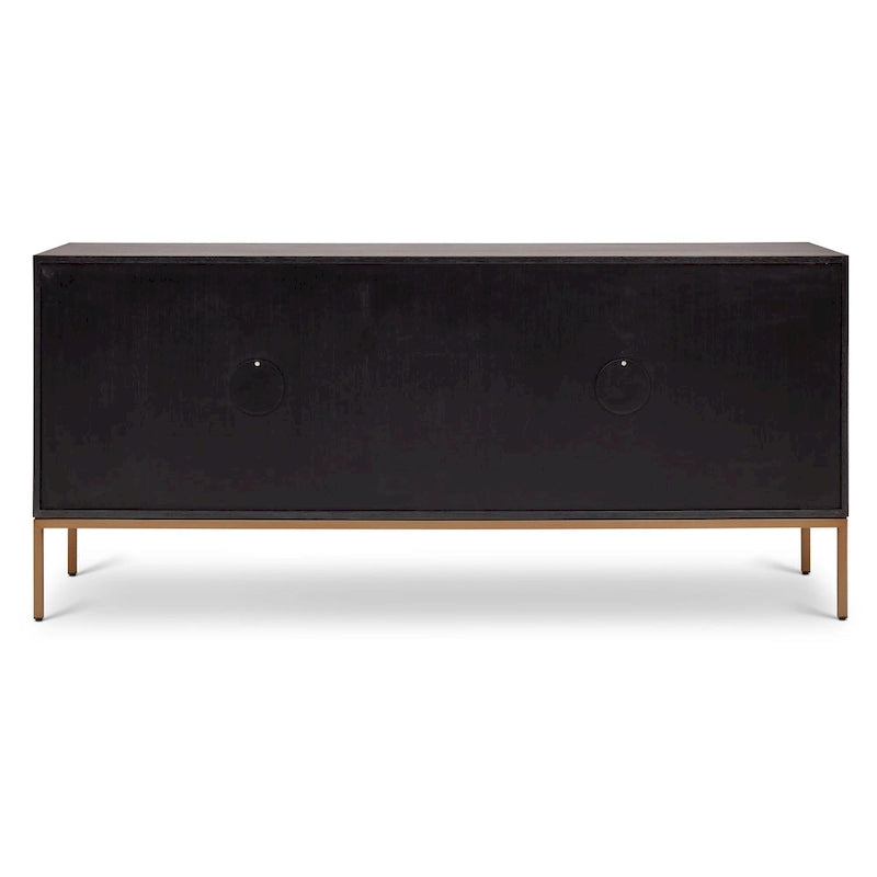 Buffet moderne en placage de chêne avec portes à fermeture amortie et tiroirs de rangement