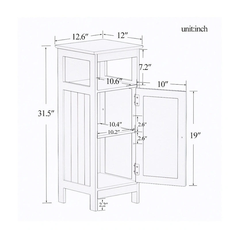 Meuble de rangement autoportant pour salle de bain