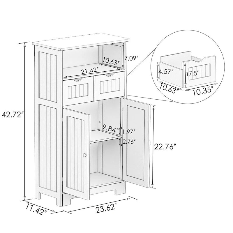 Meuble de rangement autoportant pour salle de bain