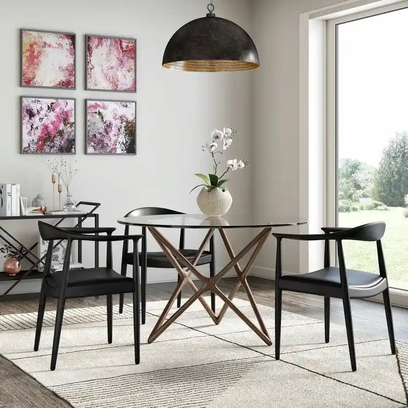 Chaise de salle à manger moderne du milieu du siècle en chêne massif
