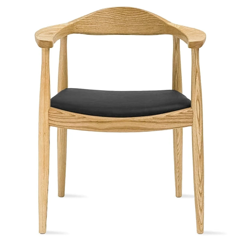 Chaise de salle à manger moderne du milieu du siècle en chêne massif