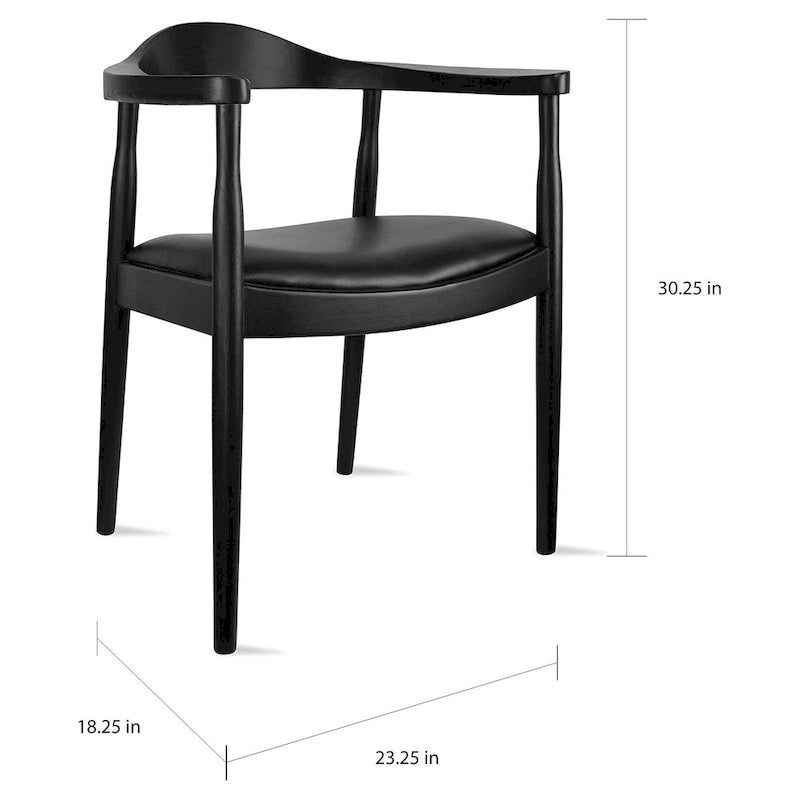 Chaise de salle à manger moderne du milieu du siècle en chêne massif