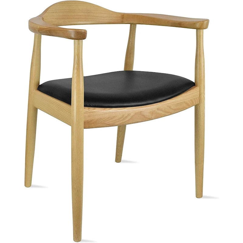 Chaise de salle à manger moderne du milieu du siècle en chêne massif