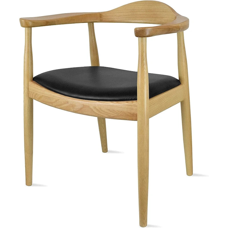 Chaise de salle à manger moderne du milieu du siècle en chêne massif