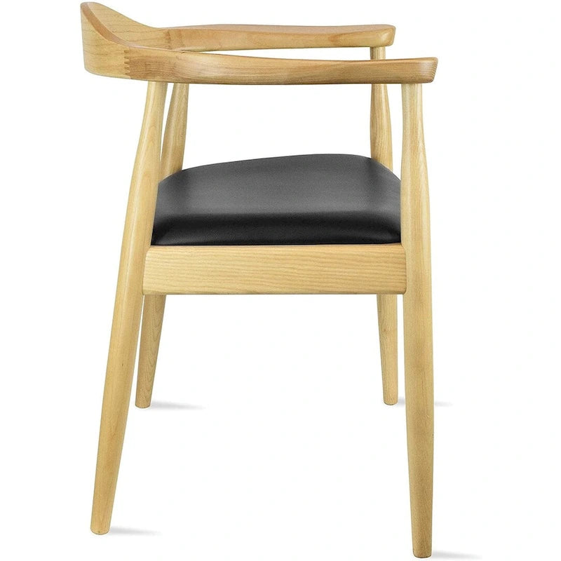 Chaise de salle à manger moderne du milieu du siècle en chêne massif