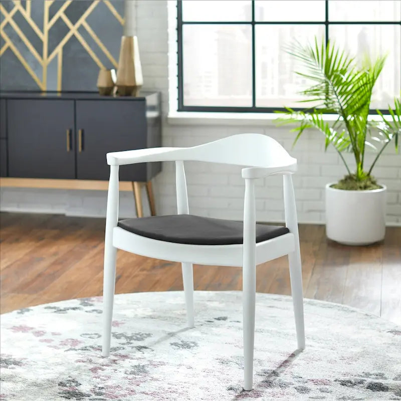 Chaise de salle à manger moderne du milieu du siècle en chêne massif