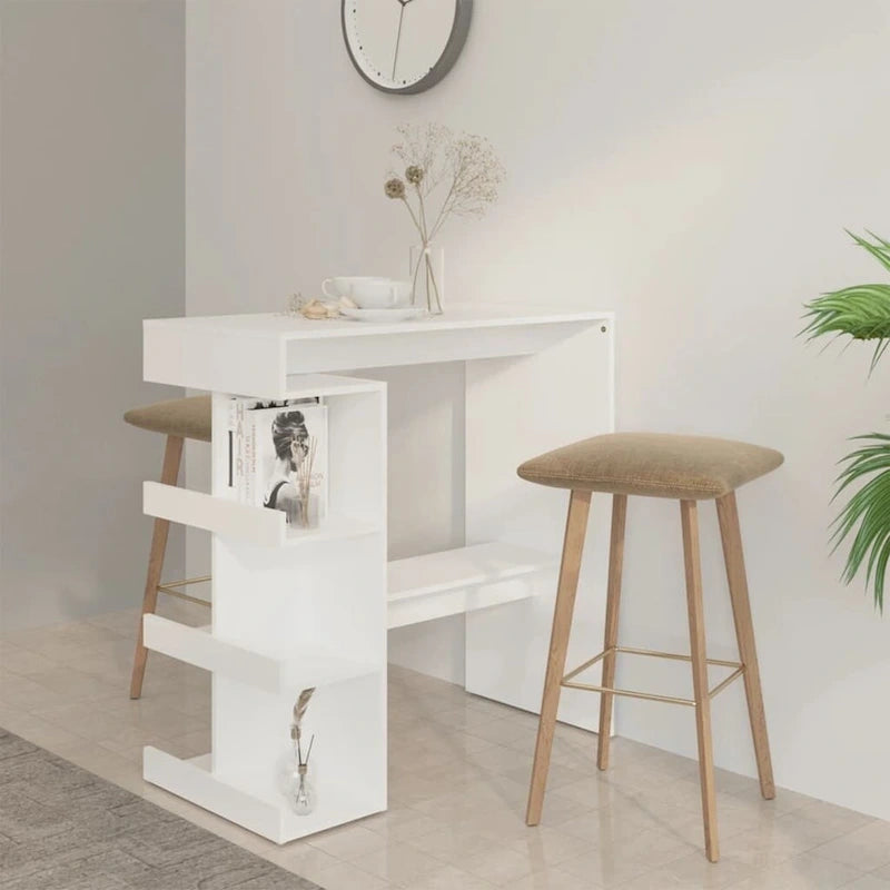 vidaXL Bar Table with Storage Rack 39.4x19.7x40 Engineered Wood - 39.4 x 19.7 x 40