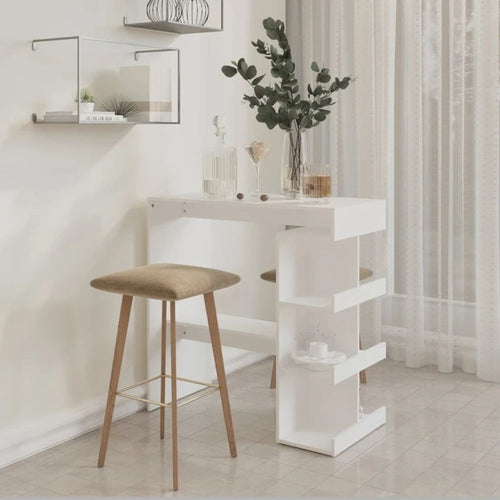 Table de bar avec étagère de rangement, en bois d'ingénierie, moderne, pour bistro ou cuisine