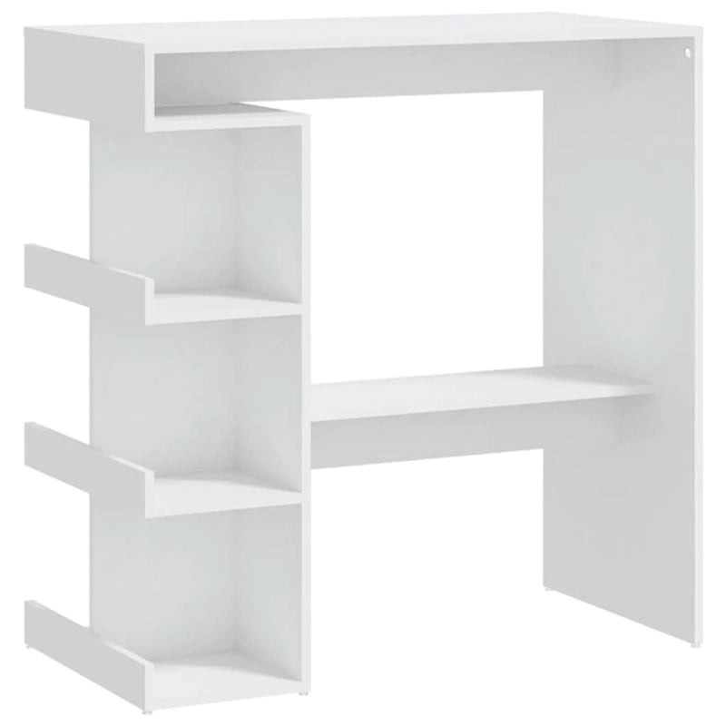 Table de bar avec étagère de rangement, en bois d'ingénierie, moderne, pour bistro ou cuisine