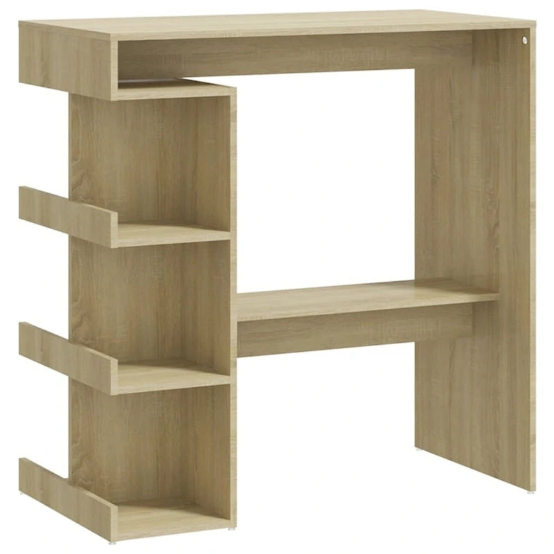 Table de bar avec étagère de rangement, en bois d'ingénierie, moderne, pour bistro ou cuisine