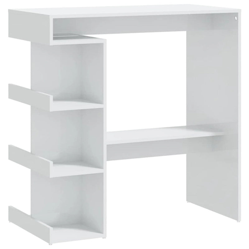 Table de bar avec étagère de rangement, en bois d'ingénierie, moderne, pour bistro ou cuisine