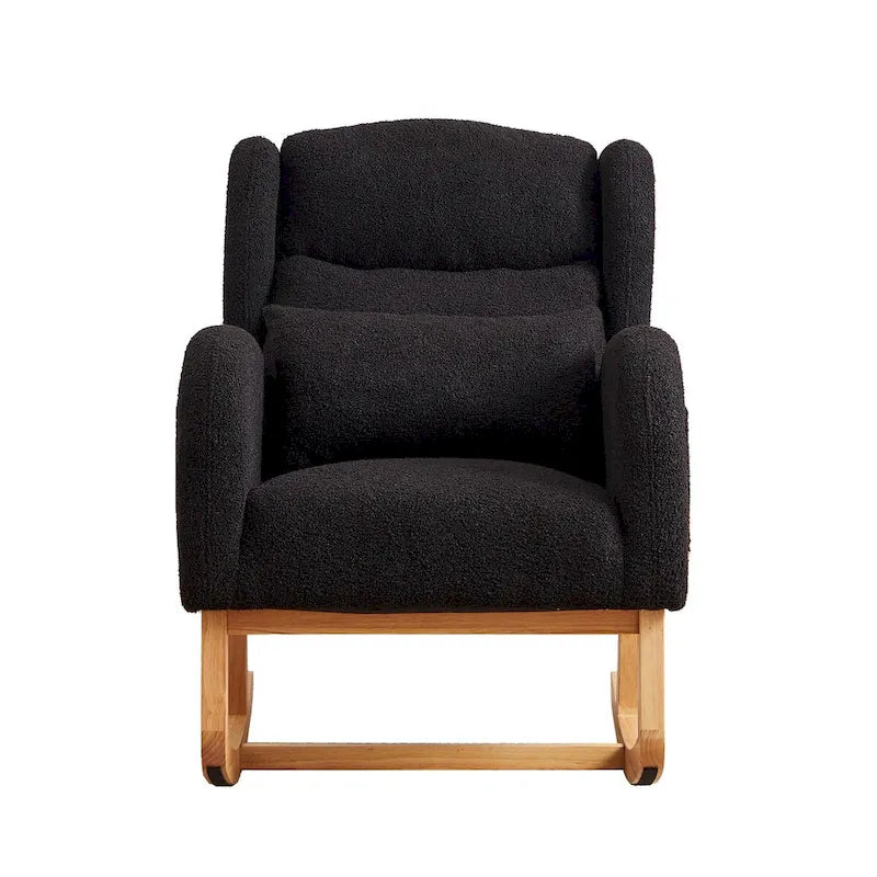 Fauteuil à bascule rembourré à dossier haut de style moderne avec poches latérales
