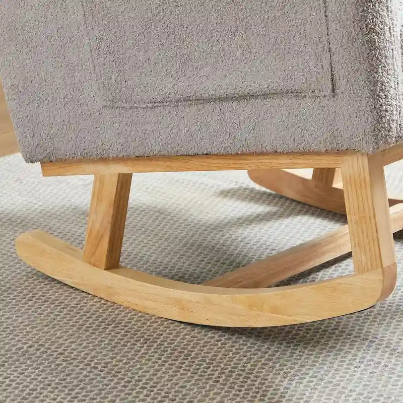 Fauteuil à bascule rembourré à dossier haut de style moderne avec poches latérales