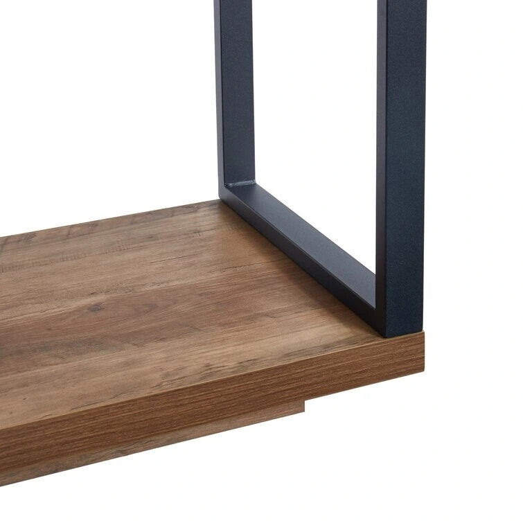 Meuble TV en bois avec foyer électrique