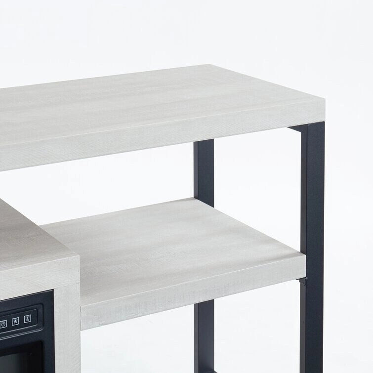Meuble TV en bois avec foyer électrique