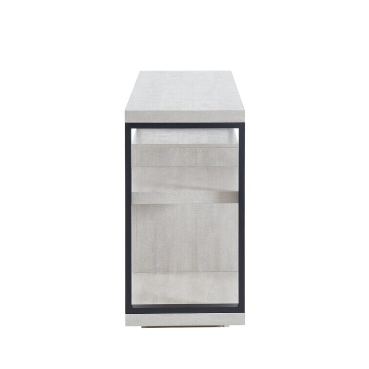 Meuble TV en bois avec foyer électrique