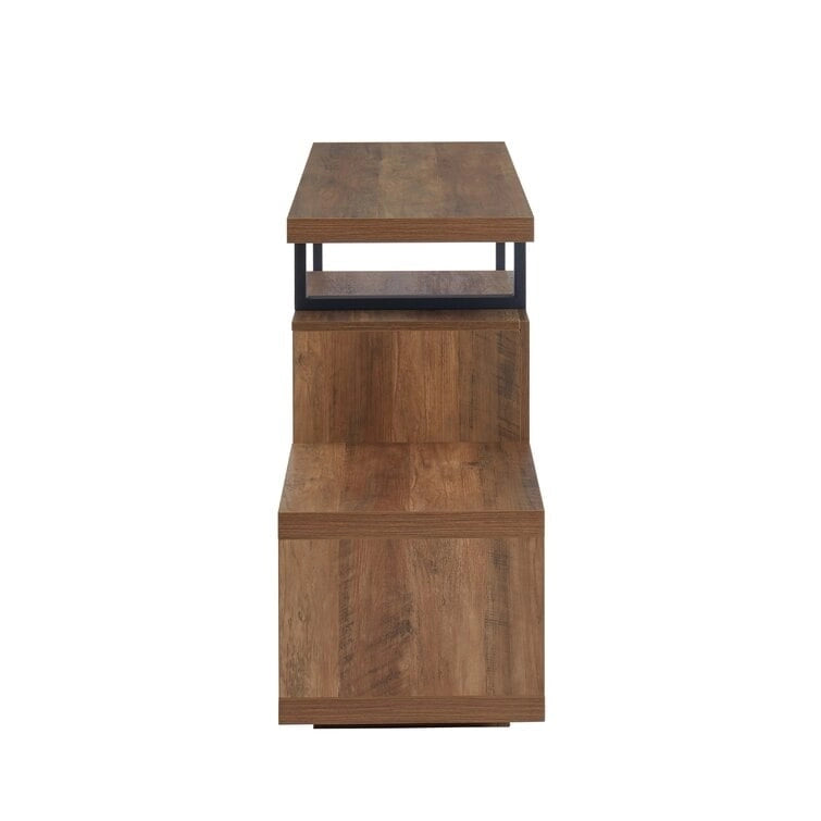 Meuble TV en bois avec foyer électrique