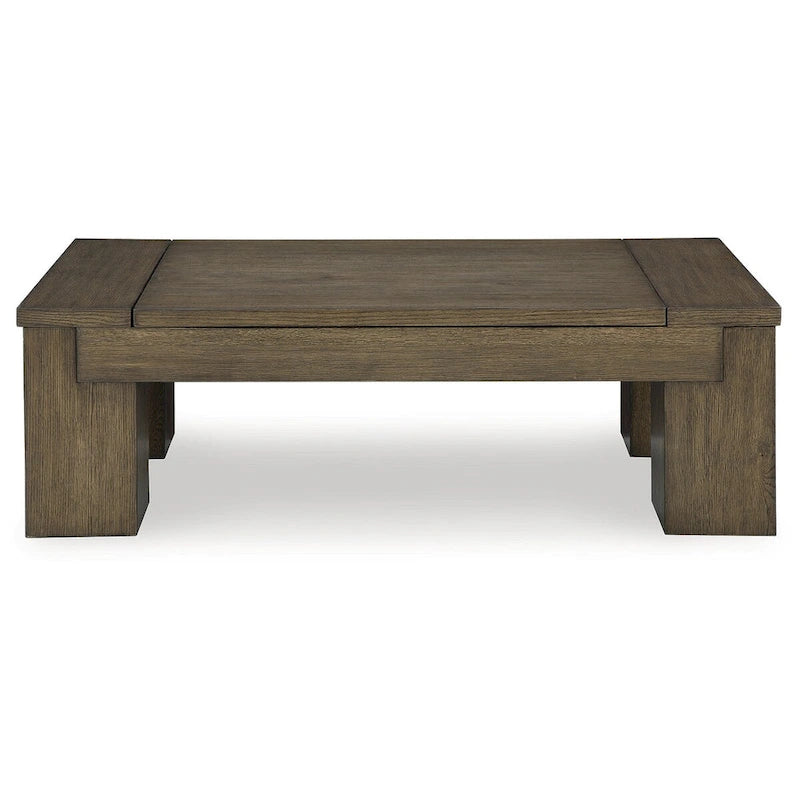 Brown Lift-Top Coffee Table with Storage Casual Contemporary Style
