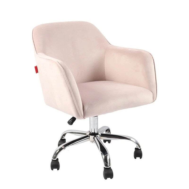 Chaise d'appoint pivotante en velours avec roulettes, réglable en hauteur, pour bureau à domicile, de style moderne