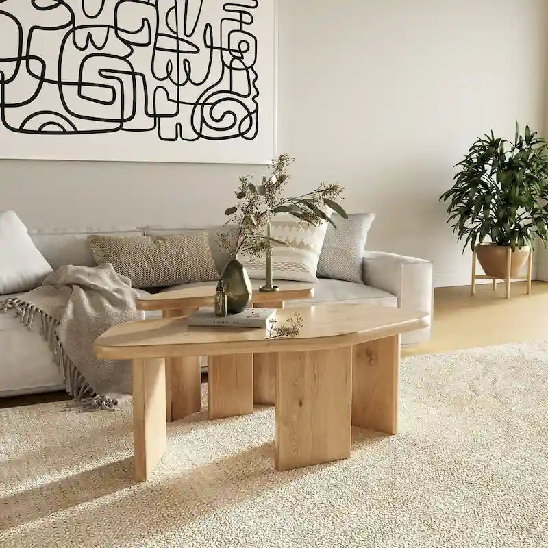 Table basse libre en bois naturel moderne