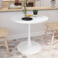Table à manger ronde Tulip de 32 pouces avec plateau en MDF et piètement colonne en métal