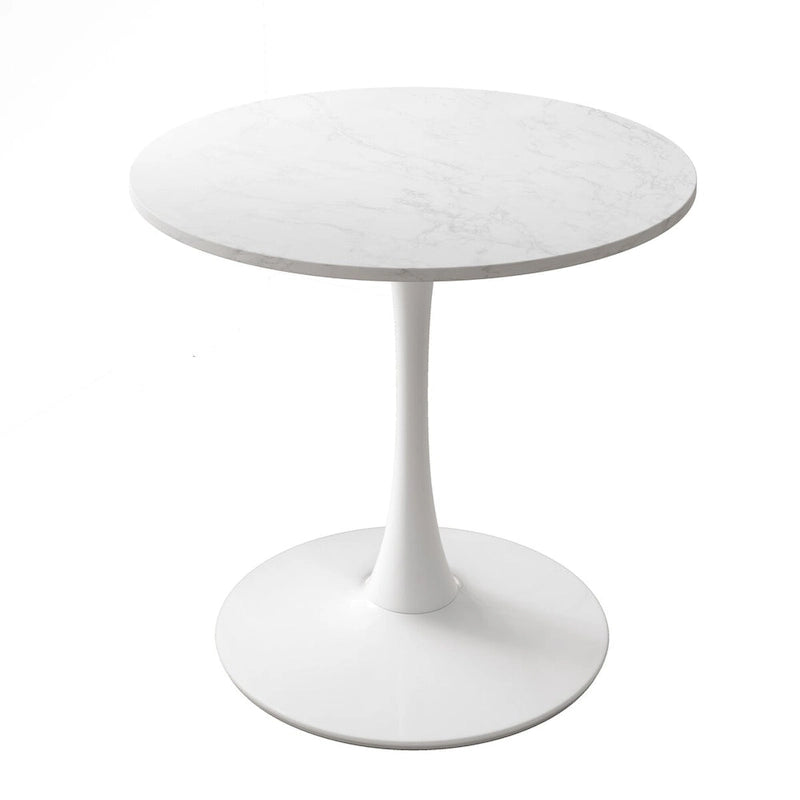 Table à manger ronde Tulip de 32 pouces avec plateau en MDF et piètement colonne en métal