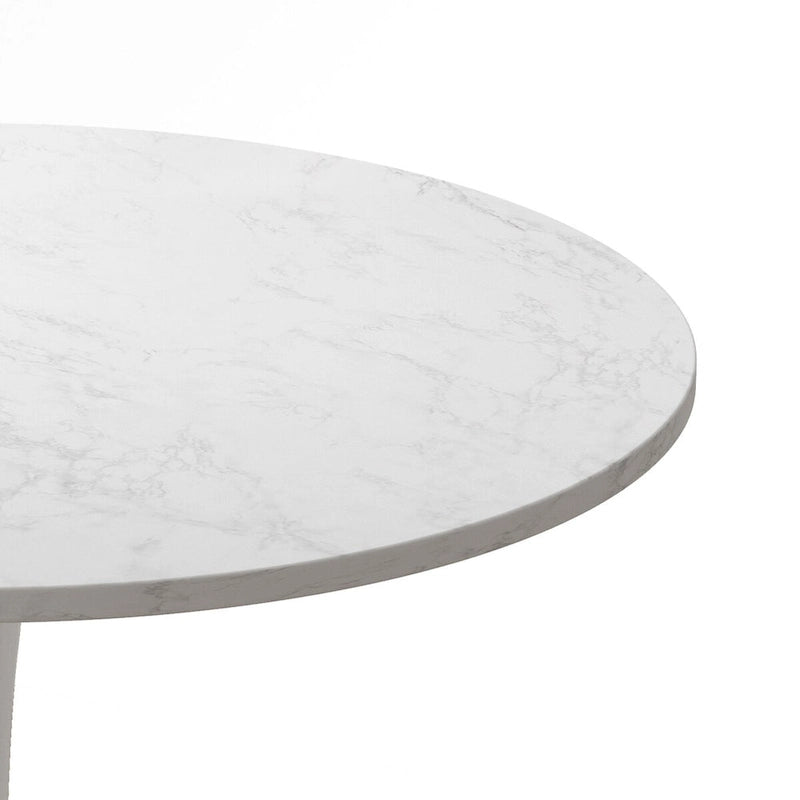 Table à manger ronde Tulip de 32 pouces avec plateau en MDF et piètement colonne en métal