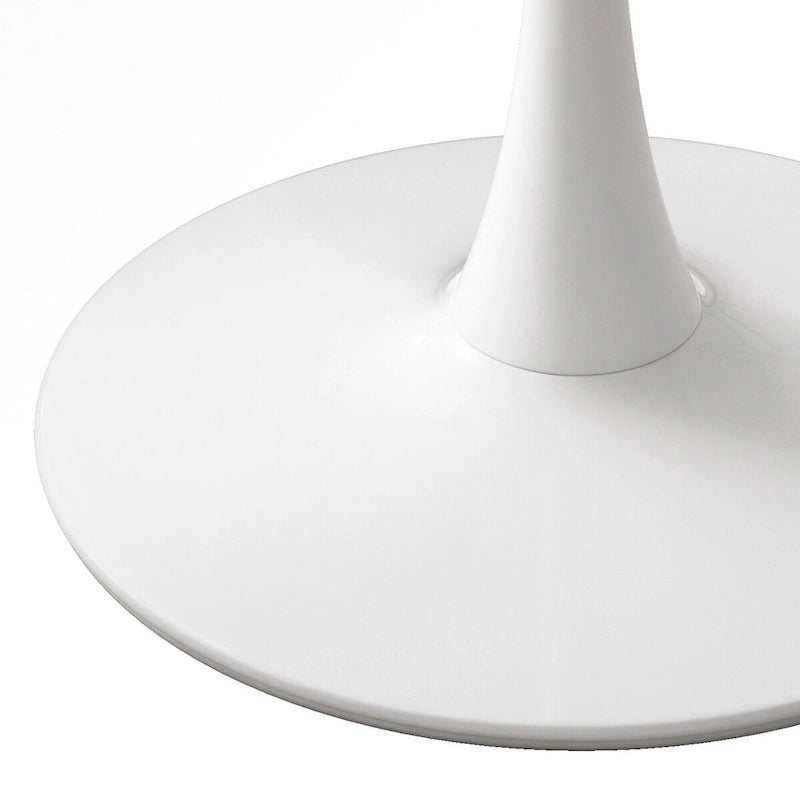 Table à manger ronde Tulip de 32 pouces avec plateau en MDF et piètement colonne en métal