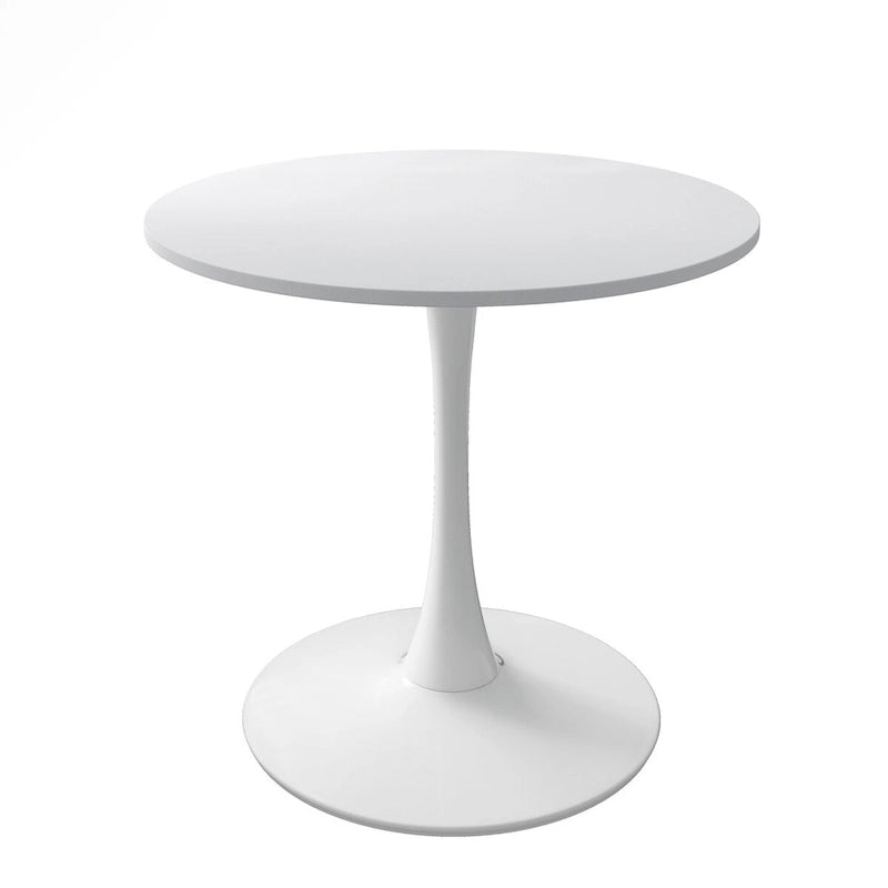 Table à manger ronde Tulip de 32 pouces avec plateau en MDF et piètement colonne en métal