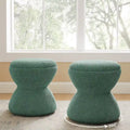 Ottoman pivotant rembourré en tissu bouclé pour salon et chambre à coucher