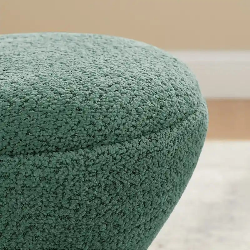 Ottoman pivotant rembourré en tissu bouclé pour salon et chambre à coucher