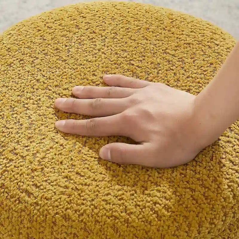 Ottoman pivotant rembourré en tissu bouclé pour salon et chambre à coucher
