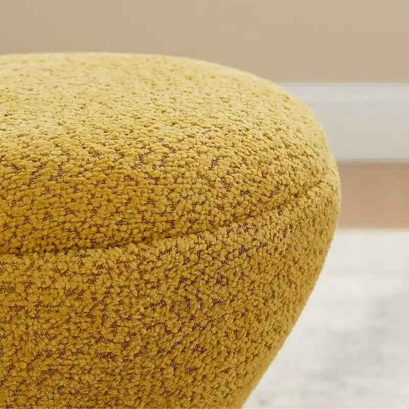 Ottoman pivotant rembourré en tissu bouclé pour salon et chambre à coucher