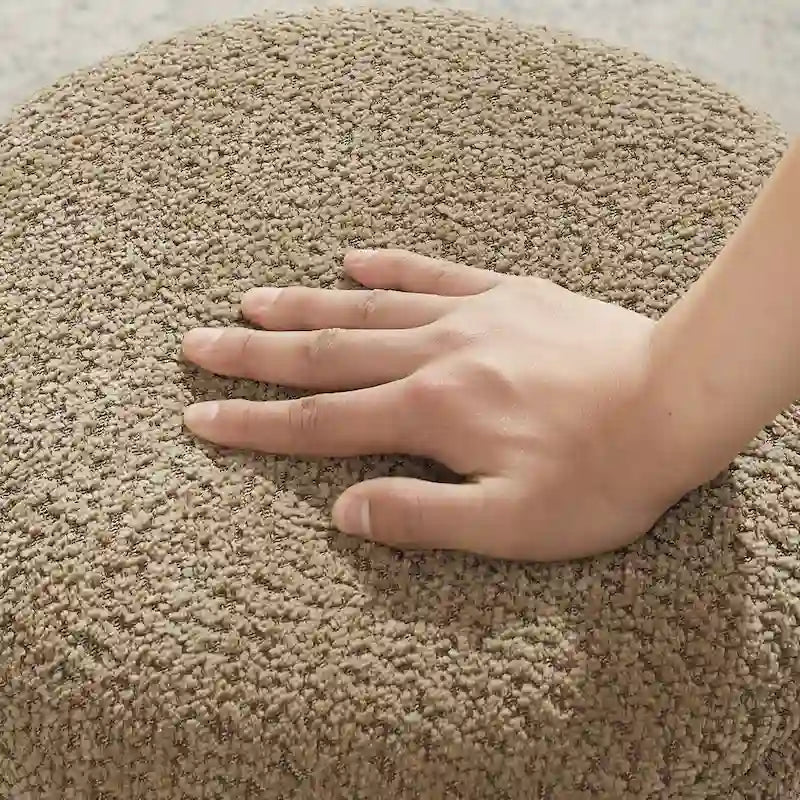 Ottoman pivotant rembourré en tissu bouclé pour salon et chambre à coucher