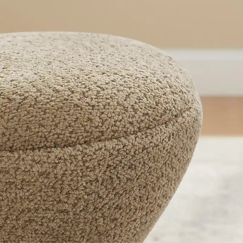 Ottoman pivotant rembourré en tissu bouclé pour salon et chambre à coucher
