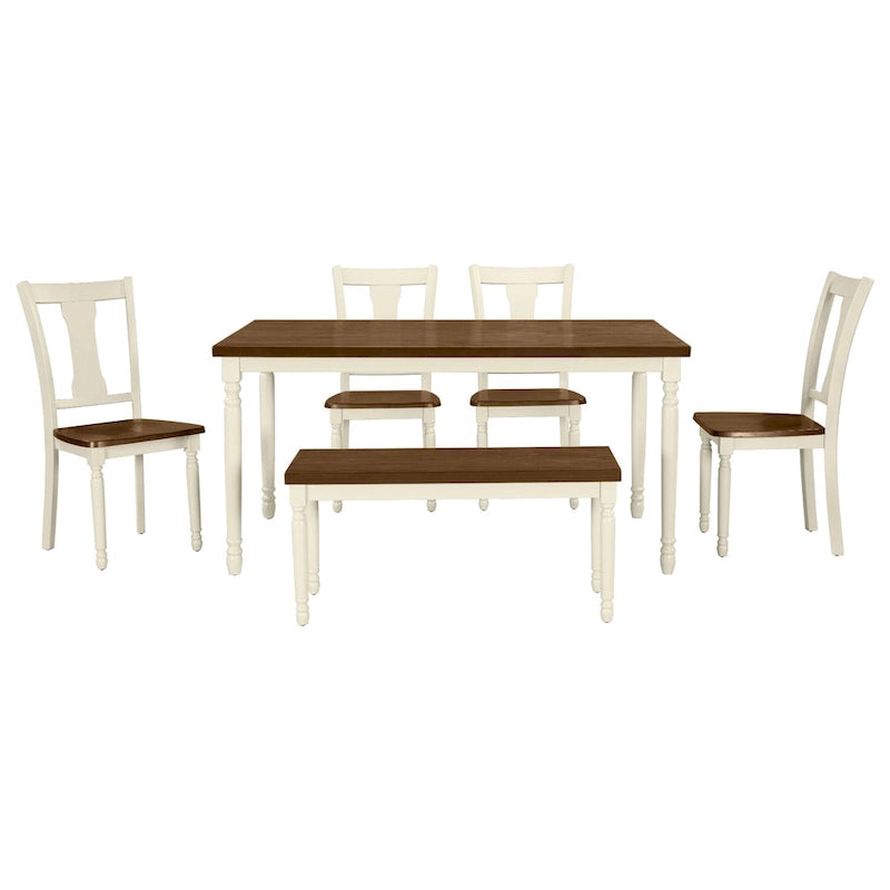Table à manger rustique en bois de ferme avec finition vieillie