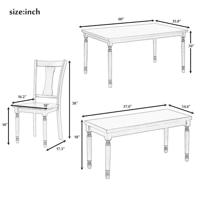 Table à manger rustique en bois de ferme avec finition vieillie