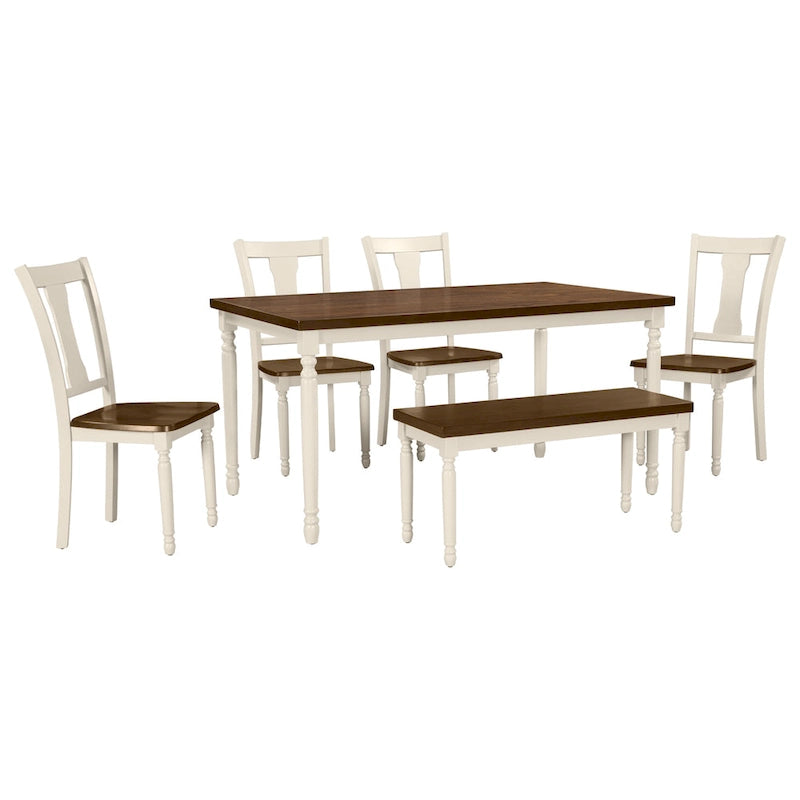 Table à manger rustique en bois de ferme avec finition vieillie