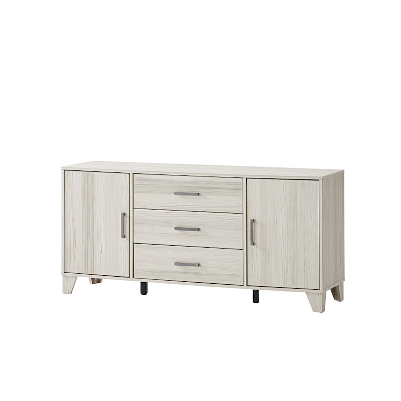 Buffet en bois moderne avec tiroirs et espace de rangement gris
