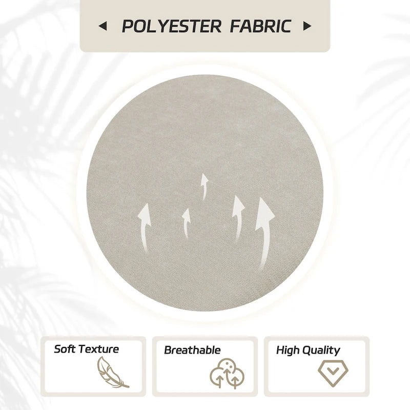 Canapé en tissu capitonné avec pieds en bois de style Mid-Century Modern, beige